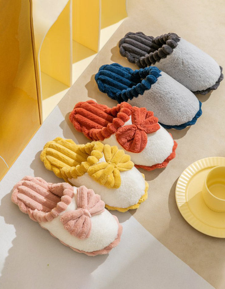 Bow-knot Fuzzy Comfy Indoor Slippers for Women Dec Shoes Collection 2022 47.90