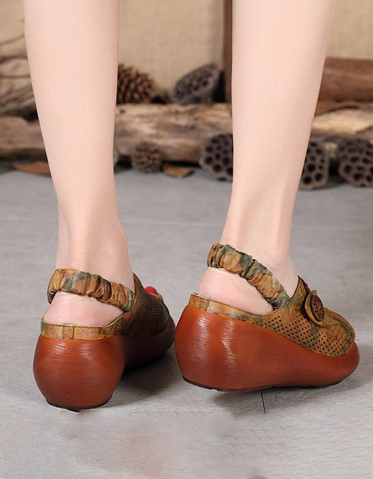 Genuine Leather Summer Wedge Open Toe Sandals Aug New Trends 2020 73.50