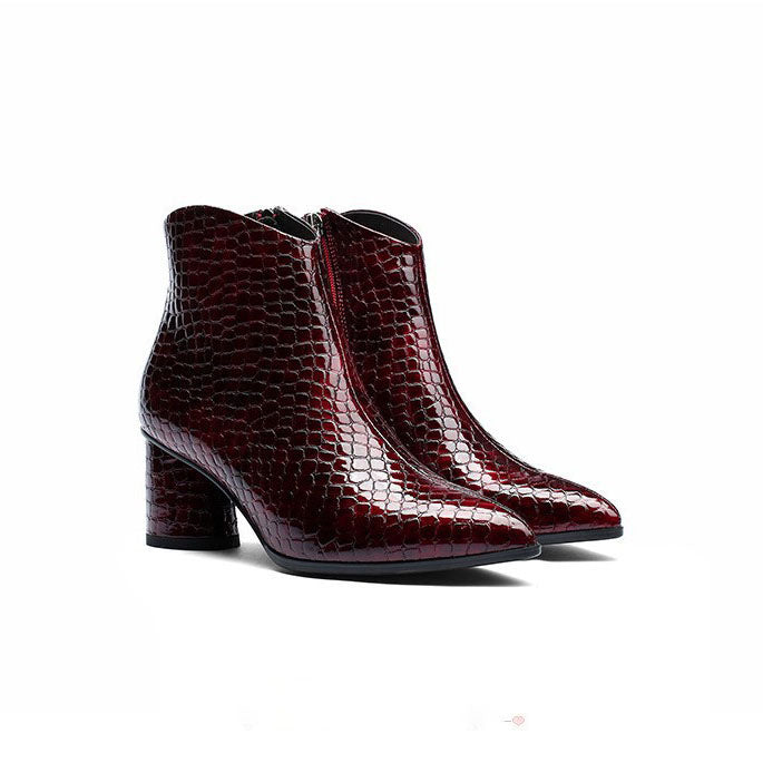 Gift Shoes Autumn Thick High Heel Women's Fashion Boots