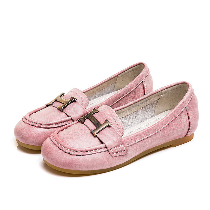 Gift Shoes Spring Summer Flat Handmade Women Flats/Pink