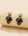 Green Leaf Retro Pearl Stud Earrings Accessories 18.50