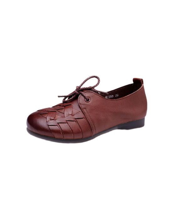 Hand-woven Non-slip Soft Leather Retro Flat Shoes Jan Shoes Collection 2022 73.70