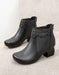 Handmade Carved Retro Leather Chunky Boots Dec Shoes Collection 2021 97.50
