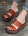 Handmade Double Straps Wedge Slippers June Shoes Collection 2022 82.00