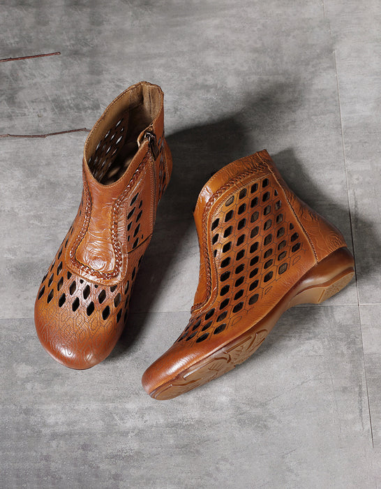 Handmade Embossing Hollow Retro Boots Feb Shoes Collection 2023 99.00