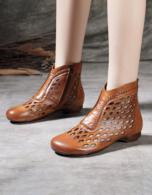Handmade Embossing Hollow Retro Boots Feb Shoes Collection 2023 99.00