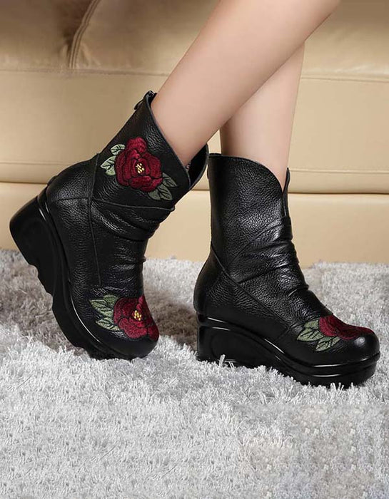 Handmade Ethnic Style Embroidery Long Boots Plush Nov Shoes Collection 2021 85.20