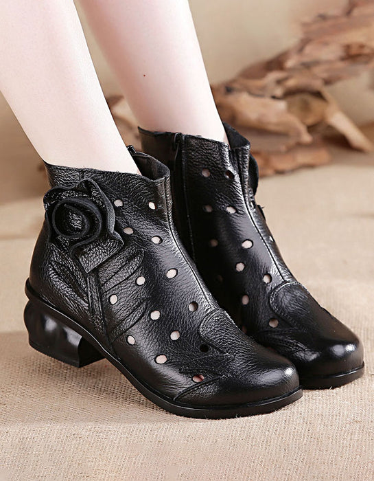 Ethnic Style Flower Ankle Chunky Bootie Jan Shoes Collection 2022 68.80