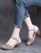 Handmade Hollow Retro Chunky Heels Sandals June Shoes Collection 2022 86.30