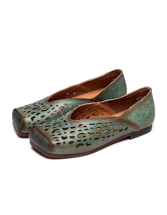Handmade Leather Comfort Brown Flats — Obiono