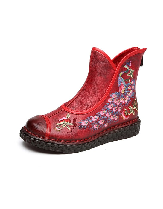 Handmade Leather Ethnic Style Embroidery Boots