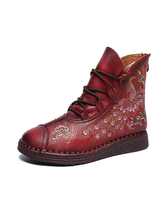 Handmade Leather Ethnic Style Embroidery Boots