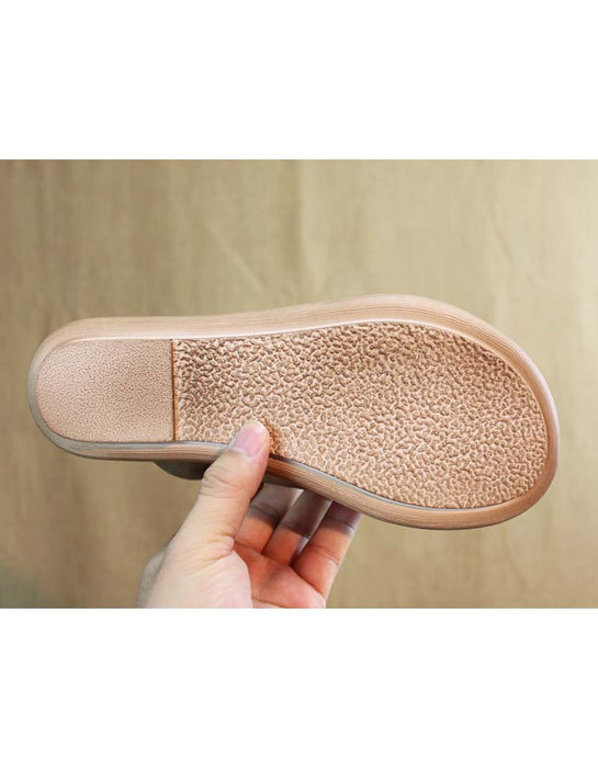 Handmade Leather Retro Wedge Slippers April Shoes Collection 2022 99.90