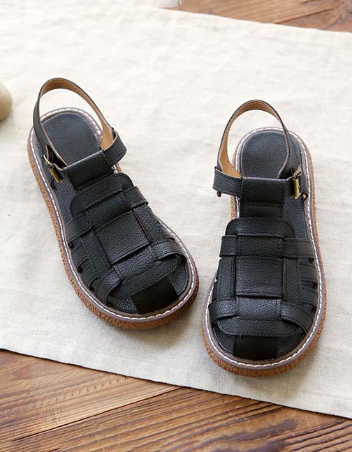 Handmade Leather Retro Woven Sandals May Shoes Collection 2022 77.00