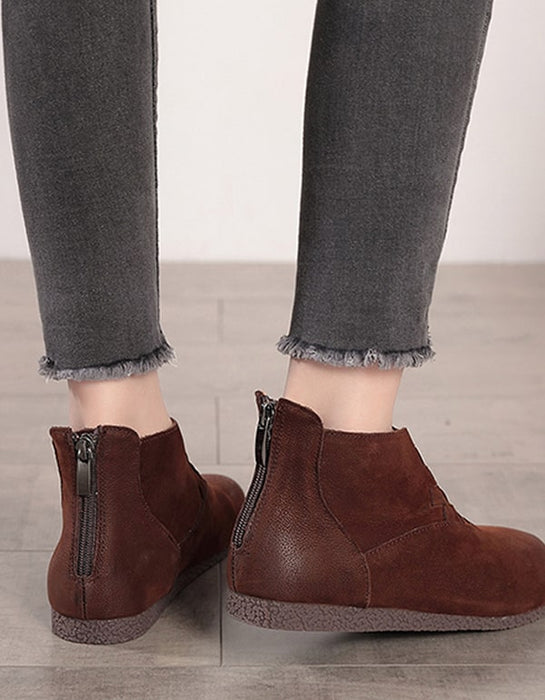 Handmade Leather Women's Comfortable Retro Ankle Boots