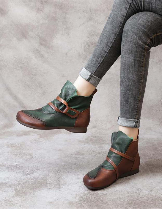Handmade Matching Leather Comfortable Retro Boots