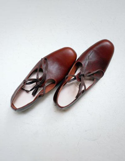 Handmade Real Leather Vintage T-Strap Flats June Shoes Collection 2022 178.00