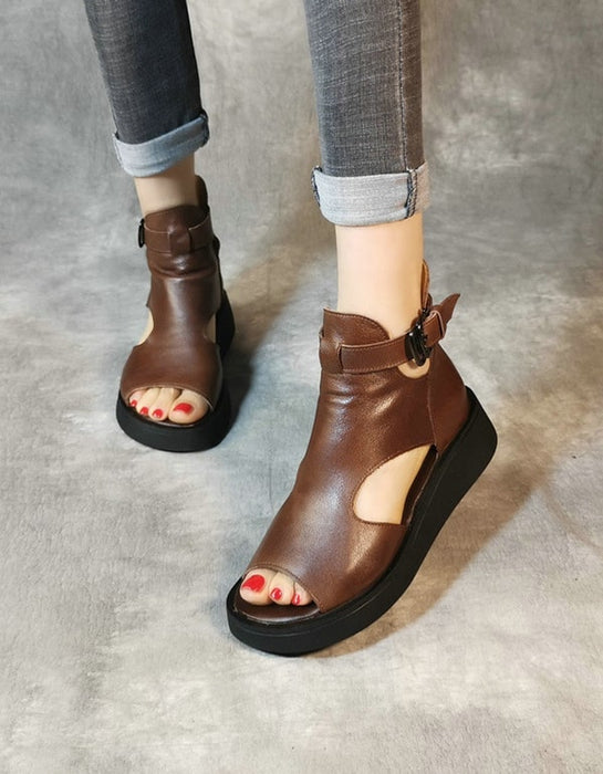 Handmade Retro Ankle Strap Open Toe Sandals April Shoes Trends 2021 80.40