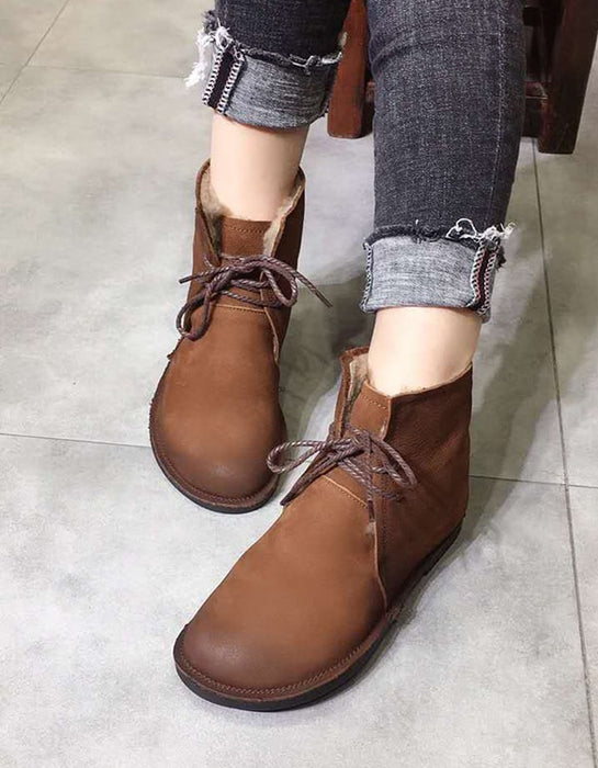 Handmade Retro Leather Boots For Women