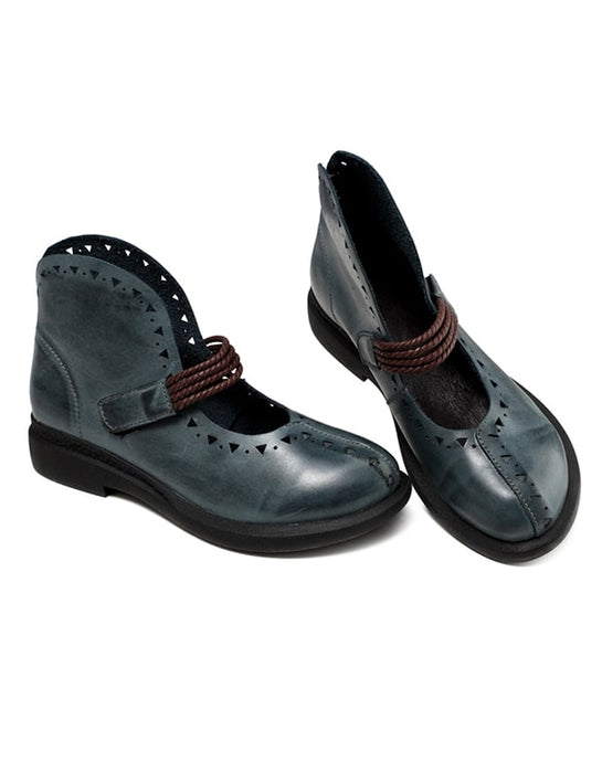 Handmade Retro Leather Ethnic Style Flat Shoes 