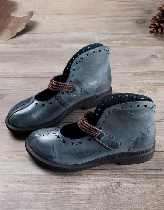 Handmade Retro Leather Ethnic Style Flat Shoes 