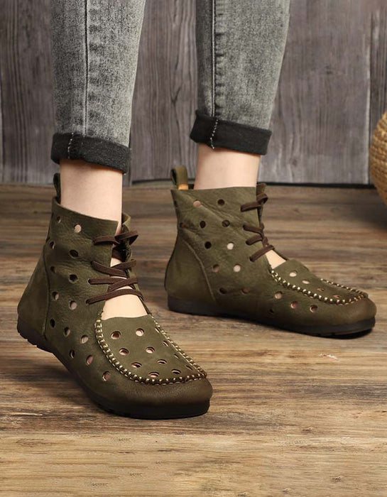 Handmade Retro Leather Hollow Sandals Boots March Shoes Collection 2022 89.80