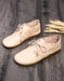 Handmade Retro Leather Lace Up Flat Shoes Aug New Trends 2020 73.70
