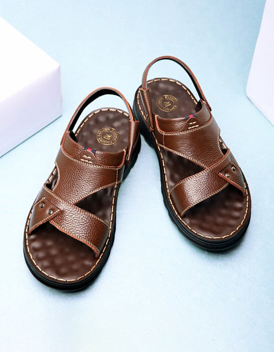 Handmade Retro Leather Men's Sandals