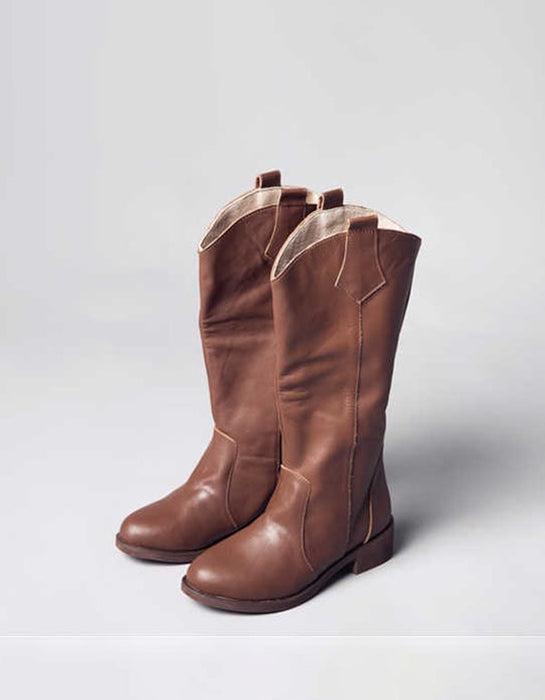 Winter Autumn Handmade Retro Leather Travel Long Boots
