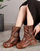 Handmade Retro Leather Mid-Tube Women's Platform Boots Nov New Trends 2020 126.00