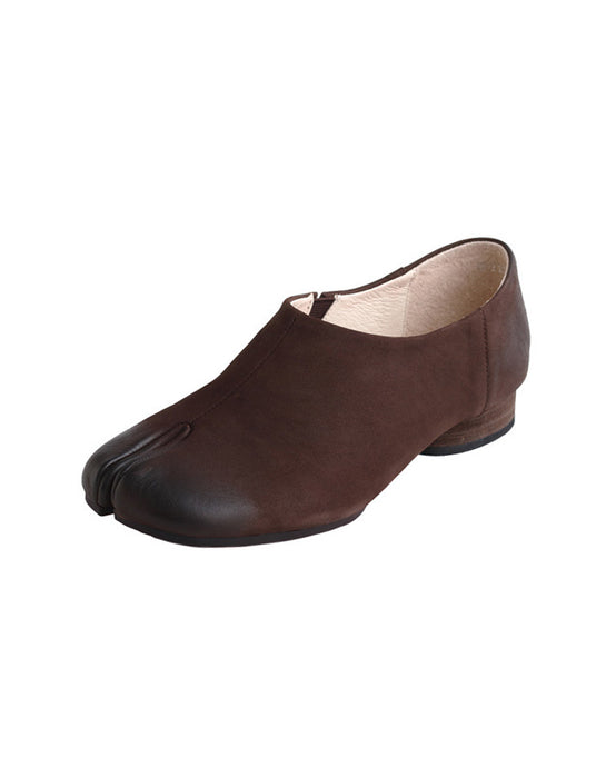 Bespoke Brown Leather Split Toe Shoes for Men