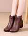 Handmade Retro Leather Stitching Chunky Boots Nov Shoes Collection 2021 68.60