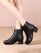 Handmade Retro Leather Stitching Chunky Boots Nov Shoes Collection 2021 68.60