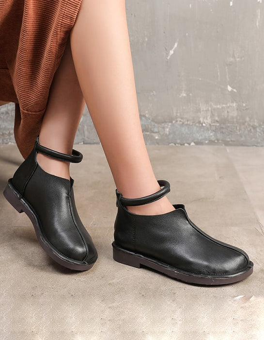 Handmade Retro Leather Women's Shoes Flat Bottom