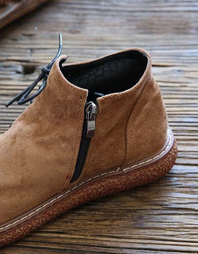 Retro Side Lace-up Suede Spring Shoes — Obiono