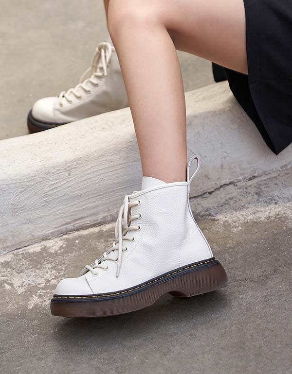 Handmade Retro Soft Leather Martin Ankle Boots — Obiono