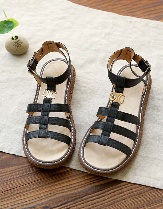 Handmade Retro Strappy Sandals Holiday May Shoes Collection 2022 75.50