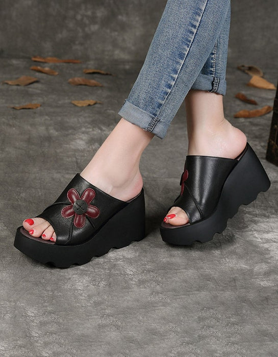 BLACK MEDIUM HEELS SLIPPERS FOR LADIES - Next Cash and Carry