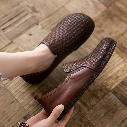 Handmade Retro Woven Women Flats April Trend 2020 77.00