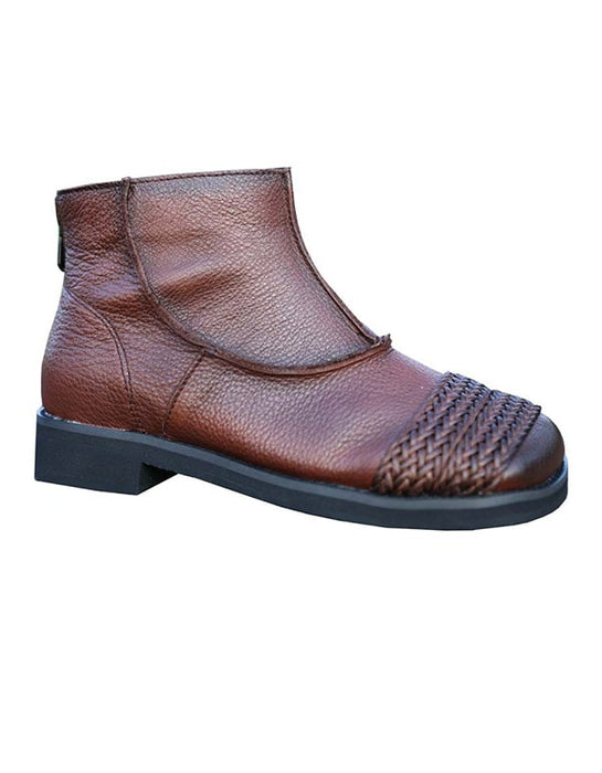 Handmade Soft-soled Retro Leather Short Boots