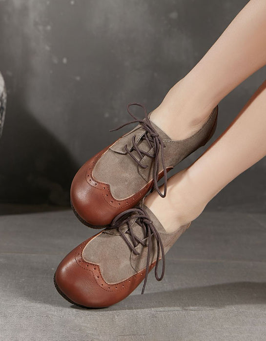 Handmade Soft Sole Brogue Style Flat Shoes April Shoes Collection 2023 77.00