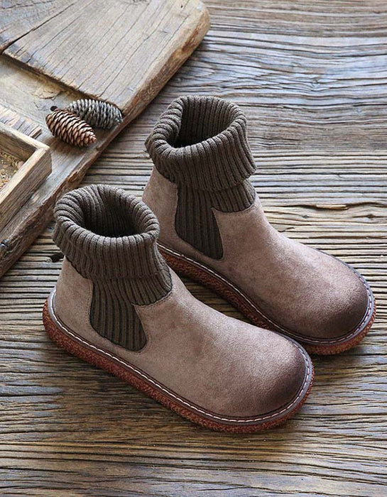 Handmade Suede Retro Wild Head Winter Boots Nov Shoes Collection 2021 72.00