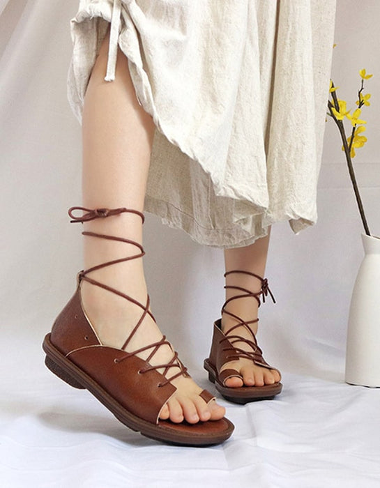 Handmade Summer Cross Strap Roman Sandals