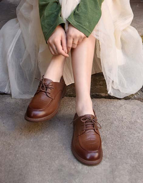 Handmade Vintage Comfy Lace-up Loafers April Shoes Collection 2022 102.00