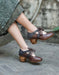 Handmade Vintage Elegant Ballet Chunky Heels April Shoes Collection 2022 105.70