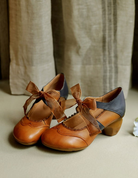 Handmade Vintage Elegant Chunky Heels March New Trends 2021 80.22