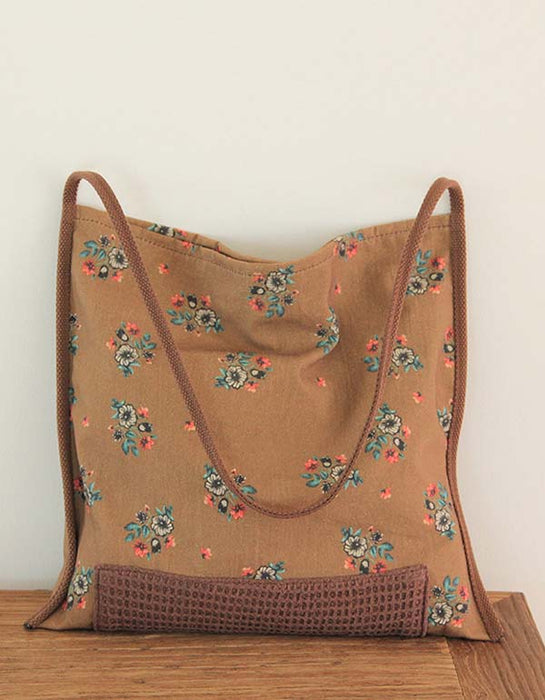 Handmade Vintage Floral Linen One Shoulder Bag Accessories 45.30