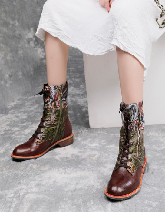 Handmade Vintage Leather Bohemian Mexican Lace-up Ankle Boots Oct New Trends 2020 99.70