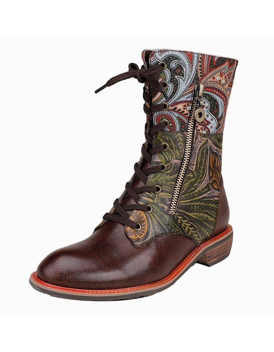 Handmade Vintage Leather Bohemian Mexican Lace-up Ankle Boots Oct New Trends 2020 99.70