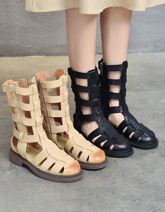 Handmade Vintage Roma Style Mid-Calf Sandals May Shoes Collection 2022 108.33
